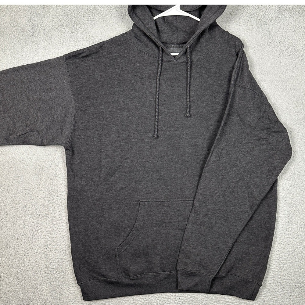Rudis Hoodie Mens XL Pullover Dark Grey Fleece Pullover Sweatshirt Drawstring